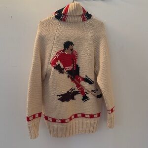 Hockey Wool Hand knit Sweater - Ptp 24 - As Is